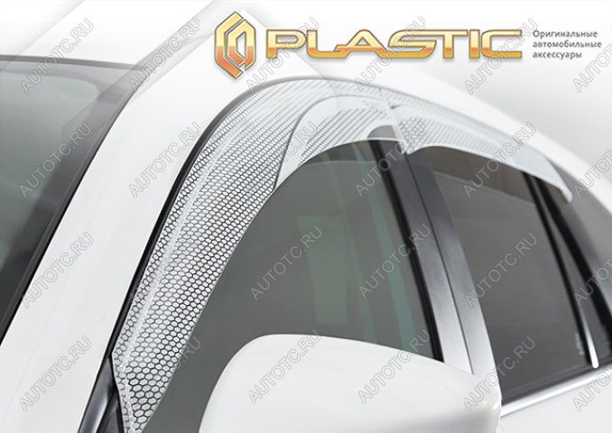 2 199 р. Ветровики дверей Серия Art белая CA Plastic на VGV U75 Plus I поколение, джип/suv 5 дв. 2024 - н.в.  с доставкой в г. Вологда