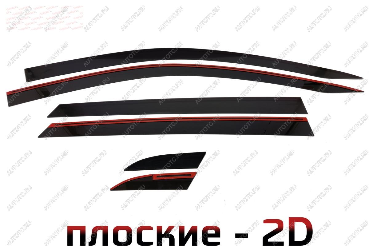 4 699 р. Дефлекторы окон 2D (USA) Стрелка11  Chevrolet Malibu  9 (2016-2025) (черные)  с доставкой в г. Вологда
