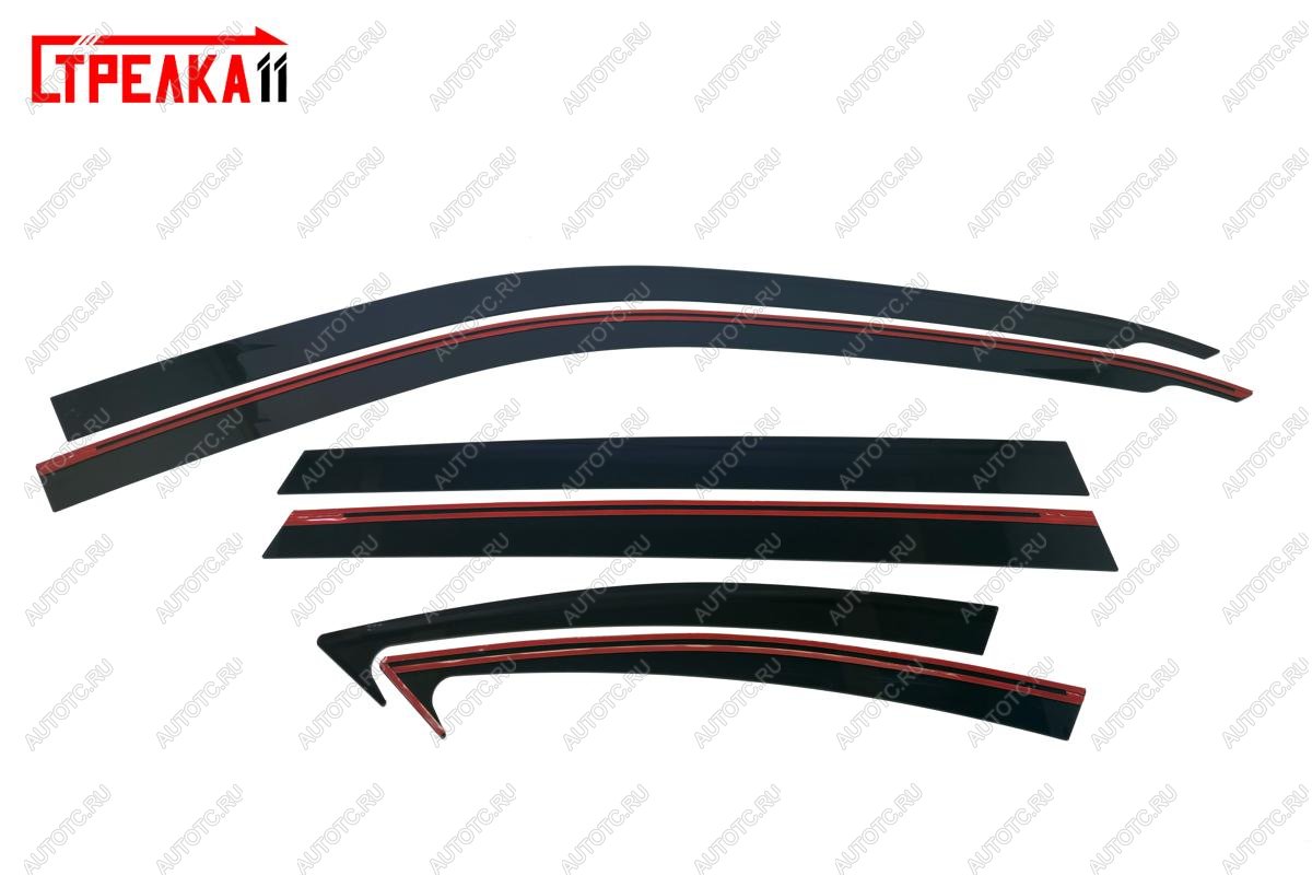 4 699 р. Дефлекторы окон 2D Стрелка11  Haval F7 (2018-2022)  дорестайлинг (черные)  с доставкой в г. Вологда