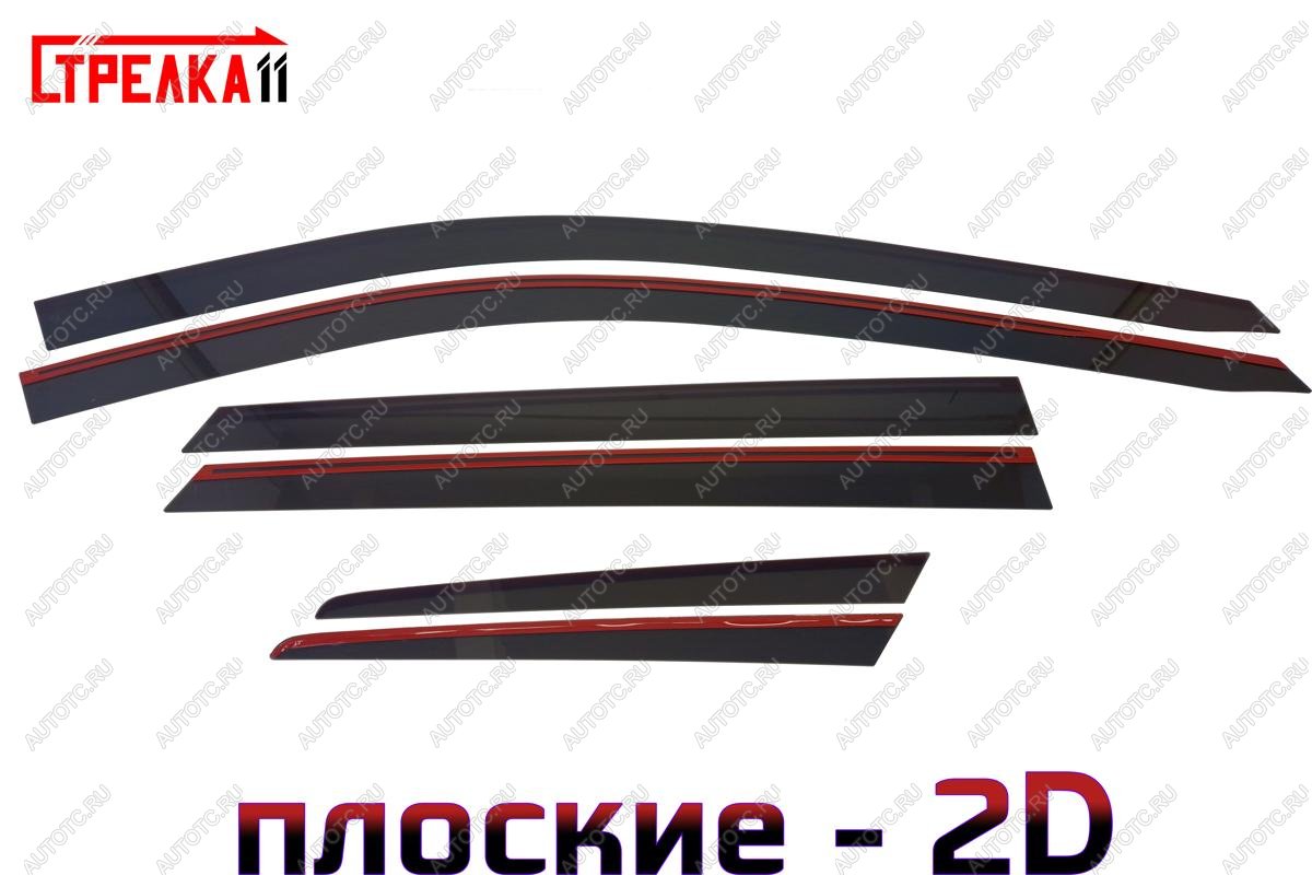 4 699 р. Дефлекторы окон 2D Стрелка11  Hyundai Santa Fe  TM (2018-2021) дорестайлинг (черные)  с доставкой в г. Вологда