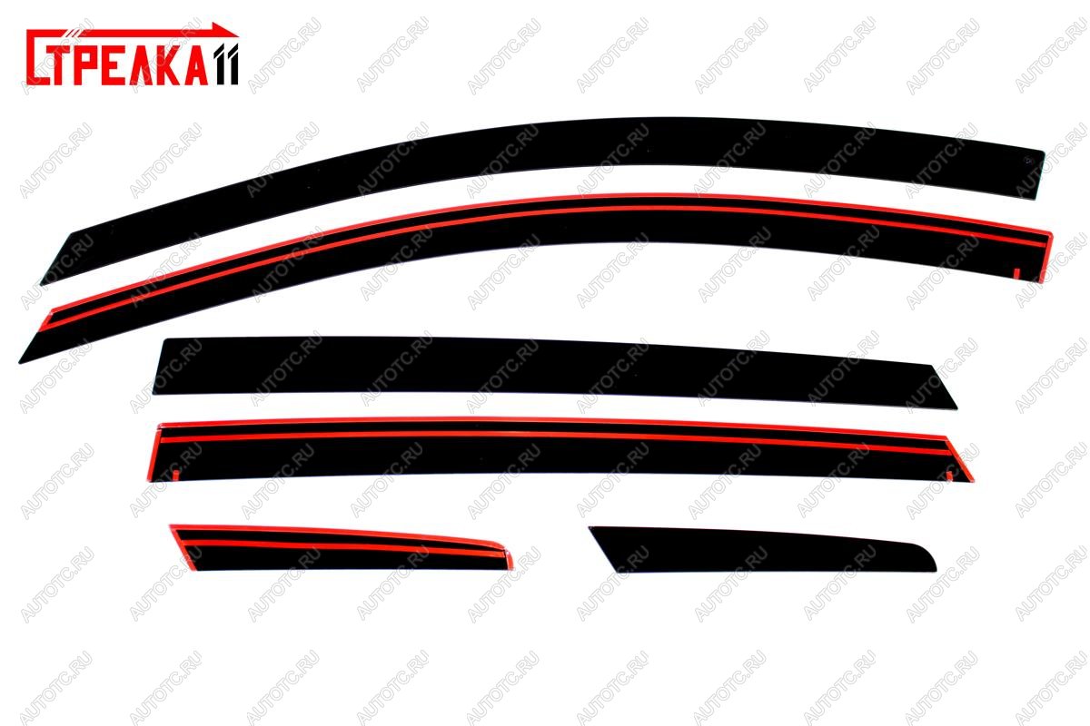 4 699 р. Дефлекторы окон 2D Стрелка11  Hyundai Solaris  RBr (2010-2017) хэтчбэк дорестайлинг, хэтчбэк рестайлинг (черные)  с доставкой в г. Вологда