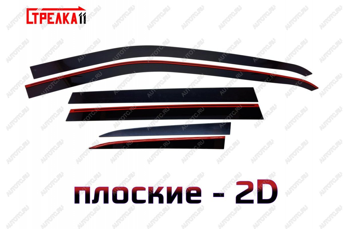 4 699 р. Дефлекторы окон 2D Стрелка11  Jeep Grand Cherokee  WK2 (2010-2013) дорестайлинг (черные)  с доставкой в г. Вологда