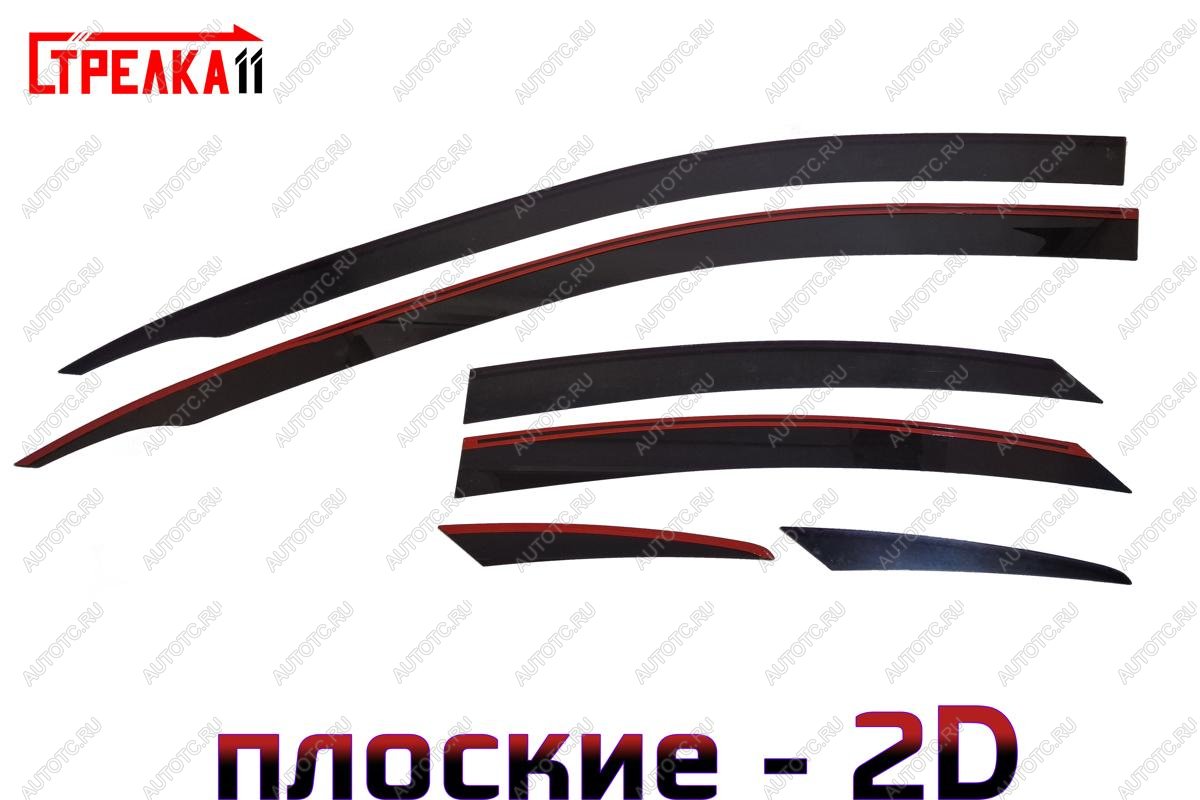 4 699 р. Дефлекторы окон 2D Стрелка11  KIA Cerato  4 BD (2021-2025) рестайлинг седан (черные)  с доставкой в г. Вологда