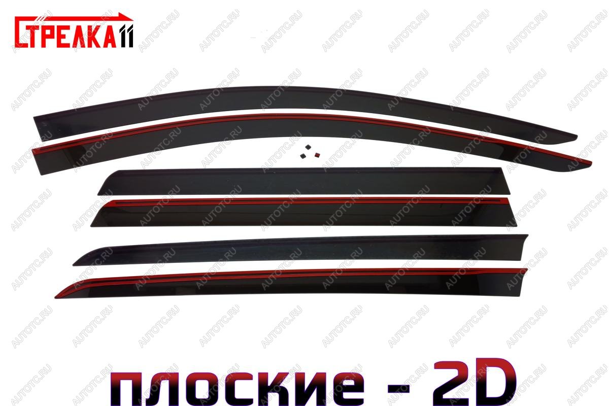 4 699 р. Дефлекторы окон 2D Стрелка11 Mitsubishi Pajero Sport QF рестайлинг (2019-2022) (черные)  с доставкой в г. Вологда