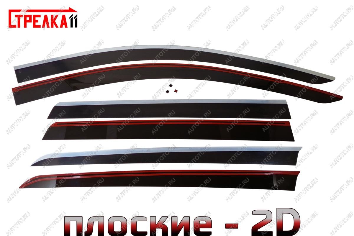 6 999 р. Дефлекторы окон 2D с хром накладками Стрелка11  Mitsubishi Pajero Sport ( QE,  QF) (2015-2022) дорестайлинг, рестайлинг (черные)  с доставкой в г. Вологда