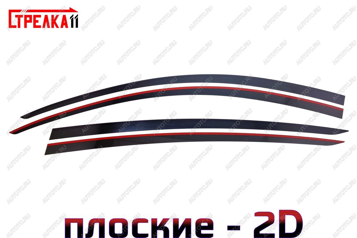 6 299 р. Дефлекторы окон 2D Стрелка11  Tesla Model Y (2019-2025) (черные)  с доставкой в г. Вологда