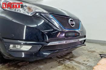 3 599 р. Защита радиатора (низ, Medalist X, 2 части) Стрелка11 Стандарт Nissan Note 2 E12 рестайлинг (2016-2020) (черная)  с доставкой в г. Вологда. Увеличить фотографию 2
