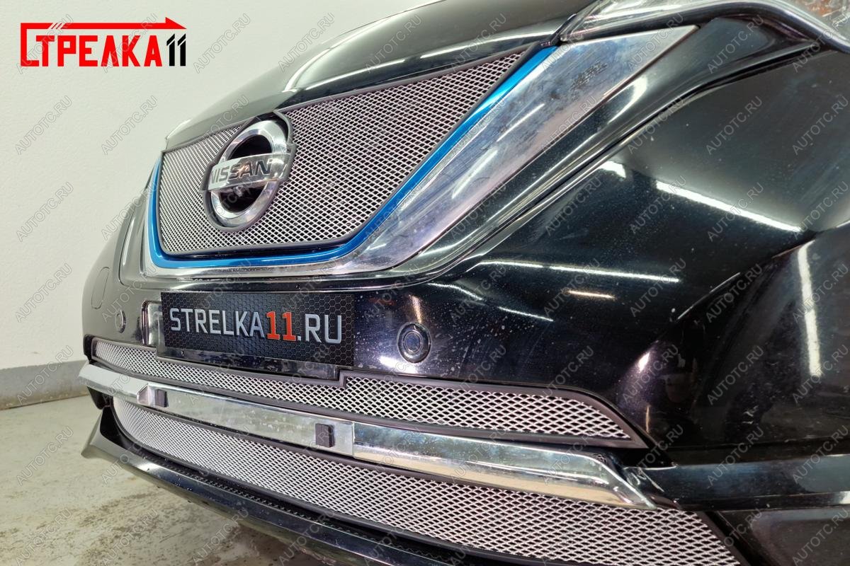 3 799 р. Защита радиатора (низ, Medalist X, 2 части) Стрелка11 Стандарт  Nissan Note  2 (2016-2020) E12 рестайлинг (хром)  с доставкой в г. Вологда