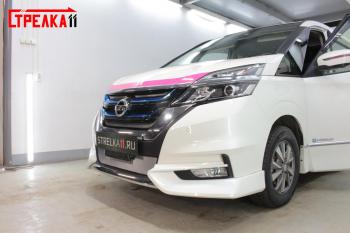 2 499 р. Защита радиатор (низ) Стрелка11 Стандарт  Nissan Serena  C27 (2016-2019) минивэн дорестайлинг (хром)  с доставкой в г. Вологда. Увеличить фотографию 2