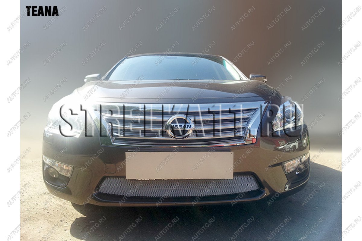 3 179 р. Защита радиатора Стрелка11 Стандарт  Nissan Teana  3 L33 (2014-2020) дорестайлинг (хром)  с доставкой в г. Вологда