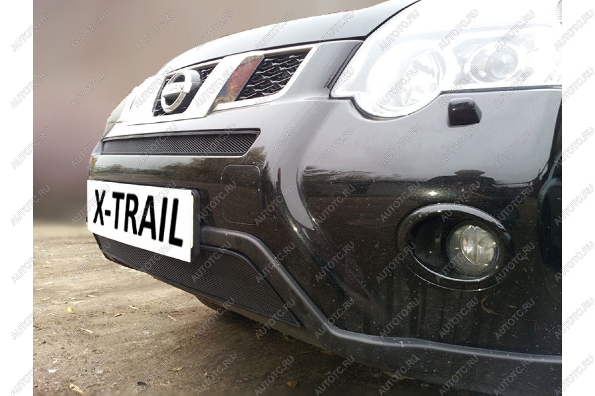 3 089 р. Защита радиатора (низ) Стрелка11 Стандарт Nissan X-trail 2 T31 рестайлинг (2010-2015) (черная)  с доставкой в г. Вологда