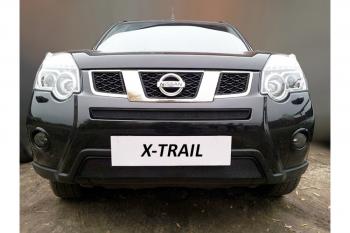 3 089 р. Защита радиатора (низ) Стрелка11 Стандарт Nissan X-trail 2 T31 рестайлинг (2010-2015) (черная)  с доставкой в г. Вологда. Увеличить фотографию 2