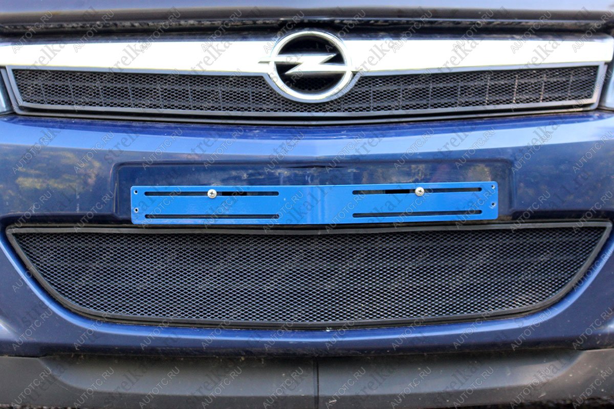 2 899 р. Защита радиатора (верх) Стандарт  Opel Astra  H (2007-2015) хэтчбек 5дв рестайлинг (черная)  с доставкой в г. Вологда