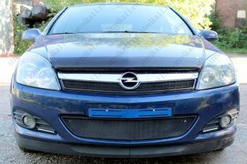 2 899 р. Защита радиатора (низ) Стрелка11 Стандарт Opel Astra H хэтчбек 5дв рестайлинг (2007-2015) (черная)  с доставкой в г. Вологда. Увеличить фотографию 2