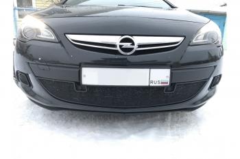 2 999 р. Защита радиатора Стрелка11 Стандарт  Opel Astra  J GTC (2011-2018) (черная)  с доставкой в г. Вологда. Увеличить фотографию 3