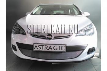 3 179 р. Защита радиатора Стрелка11 Стандарт  Opel Astra  J GTC (2011-2018) (хром)  с доставкой в г. Вологда. Увеличить фотографию 2