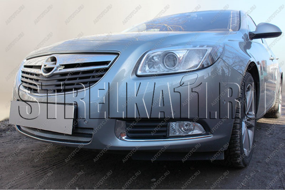 3 689 р. Защита радиатора Стрелка11 Стандарт Opel Insignia A дорестайлинг седан (2008-2013) (черная)  с доставкой в г. Вологда