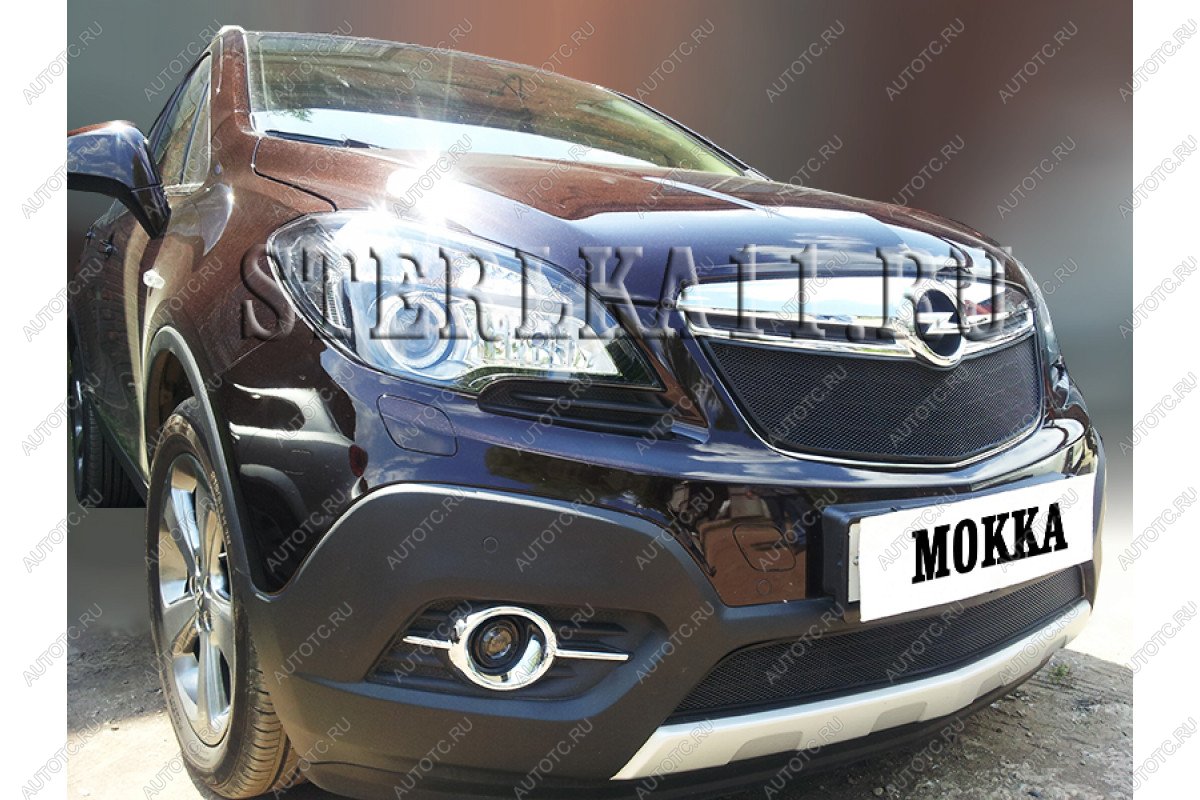 2 899 р. Защита радиатора (низ) Стрелка11 Стандарт Opel Mokka  дорестайлинг (2012-2016) (черная)  с доставкой в г. Вологда
