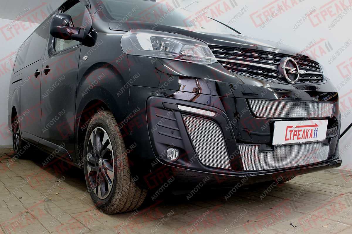 3 699 р. Защита радиатора (боковые) Стрелка11 Стандарт  Opel Zafira Life  С (2019-2025) (хром)  с доставкой в г. Вологда