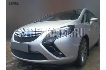 3 169 р. Защита радиатора (низ) Стрелка11 Стандарт Opel Zafira С дорестайлинг (2011-2016) (черная)  с доставкой в г. Вологда. Увеличить фотографию 2