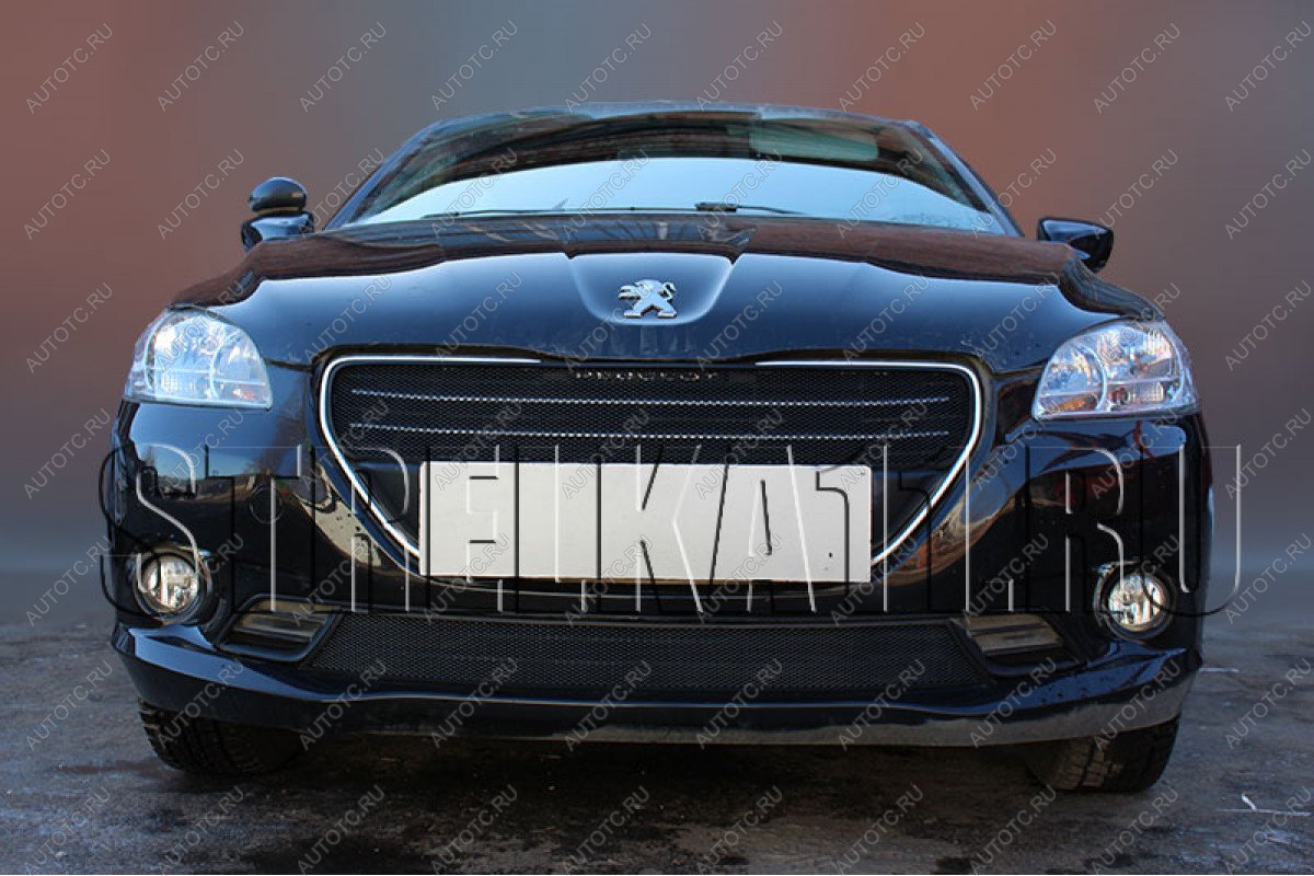 3 149 р. Защита радиатора (верх) Стрелка11 Стандарт  Peugeot 301 (2012-2017) (черная)  с доставкой в г. Вологда