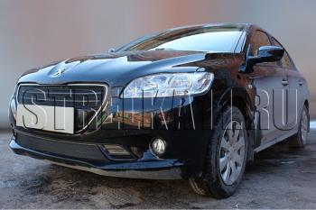 2 899 р. Защита радиатора (верх) Стрелка11 Стандарт Peugeot 301 (2012-2017) (черная)  с доставкой в г. Вологда. Увеличить фотографию 2