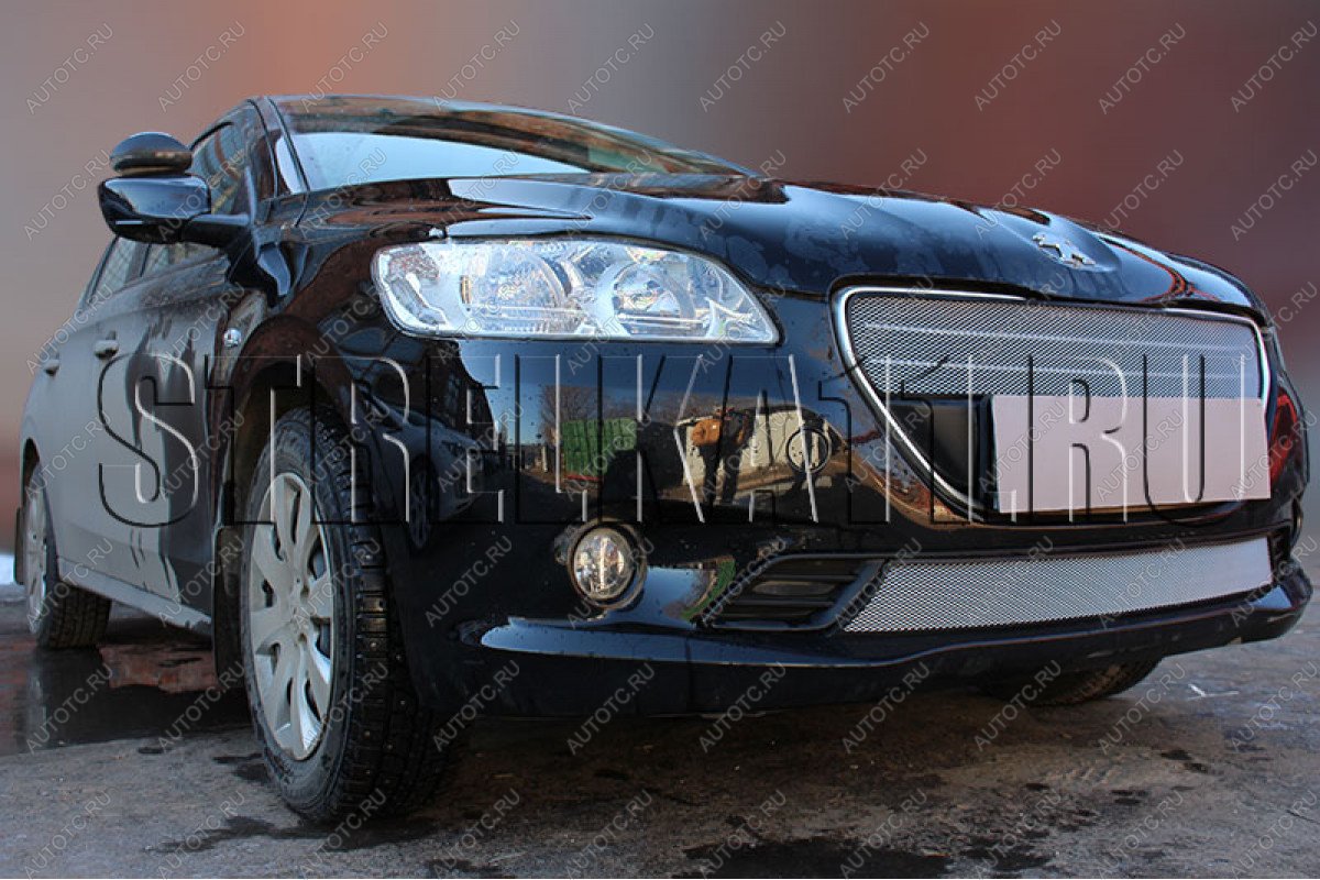 3 079 р. Защита радиатора (низ) Стрелка11 Стандарт  Peugeot 301 (2012-2017) (хром)  с доставкой в г. Вологда