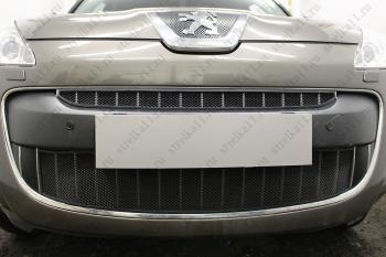 Защита радиатора (верх) Стрелка11 Стандарт Peugeot 4007 (2007-2012) (черная)
