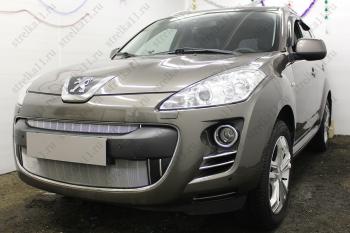 Защита радиатора (верх) Стрелка11 Стандарт Peugeot 4007 (2007-2012) (хром)