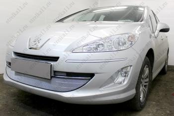 3 899 р. Защита радиатора (3 части) Стрелка11 Стандарт  Peugeot 408 (2010-2017)  дорестайлинг (хром)  с доставкой в г. Вологда. Увеличить фотографию 2