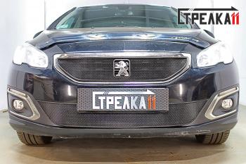 3 389 р. Защита радиатора (низ) Стрелка11 Стандарт  Peugeot 408 (2015-2022) рестайлинг (черная)  с доставкой в г. Вологда. Увеличить фотографию 2