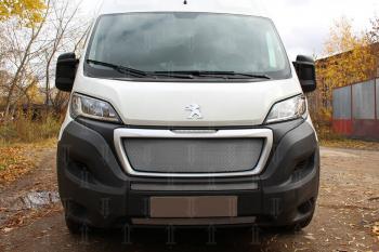 4 299 р. Защита радиатора (2 части) Стрелка11 Стандарт  CITROEN Jumpy (2013-2017), Fiat Ducato  290 (2014-2025), Peugeot Boxer  290 (2014-2025) (хром)  с доставкой в г. Вологда. Увеличить фотографию 2