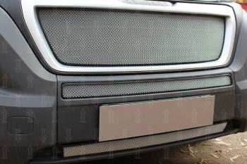 4 099 р. Защита радиатора (верх) Стрелка11 Стандарт  Peugeot Boxer  290 (2014-2025) (хром)  с доставкой в г. Вологда. Увеличить фотографию 2