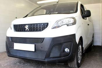 5 949 р. Защита радиатора (2 части центральные) Стрелка11 Стандарт  Peugeot Expert  K0 (2016-2024) цельнометаллический фургон дорестайлинг (черная)  с доставкой в г. Вологда. Увеличить фотографию 3