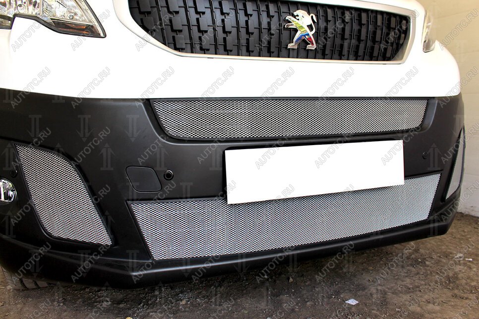 3 689 р. Защита радиатора (2 части боковые) Стрелка11 Стандарт  Peugeot Expert  K0 (2016-2024) цельнометаллический фургон дорестайлинг (хром)  с доставкой в г. Вологда