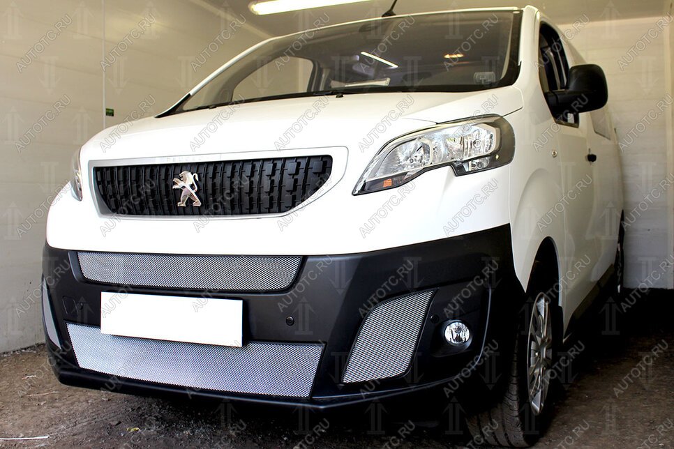 6 249 р. Защита радиатора (2 части центральные) Стрелка11 Стандарт  Peugeot Expert  K0 (2016-2024) цельнометаллический фургон дорестайлинг (хром)  с доставкой в г. Вологда