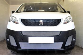 6 249 р. Защита радиатора (2 части центральные) Стрелка11 Стандарт  Peugeot Expert  K0 (2016-2024) цельнометаллический фургон дорестайлинг (хром)  с доставкой в г. Вологда. Увеличить фотографию 3
