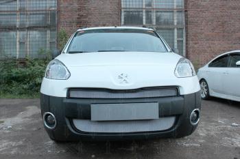 5 999 р. Защита радиатора (2 части) Стрелка11 Стандарт  Peugeot Partner  B9 (2012-2015) 1-ый рестайлинг (хром)  с доставкой в г. Вологда. Увеличить фотографию 2