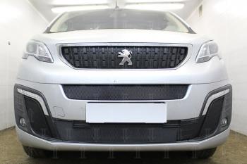 5 699 р. Защита радиатора (середина, низ) Стрелка11 Стандарт  Peugeot Traveller  K0 L2 (2016-2024) дорестайлинг (черная)  с доставкой в г. Вологда. Увеличить фотографию 2