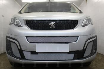 5 899 р. Защита радиатора (середина, низ) Стрелка11 Стандарт  Peugeot Traveller  K0 L2 (2016-2024) дорестайлинг (хром)  с доставкой в г. Вологда. Увеличить фотографию 2