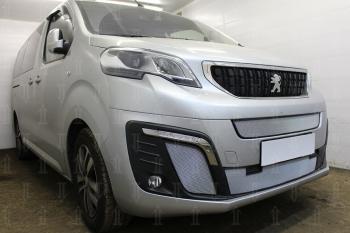 Защита радиатора (боковые) Стрелка11 Стандарт Peugeot Traveller  K0 L2 (2016-2024) дорестайлинг (хром)