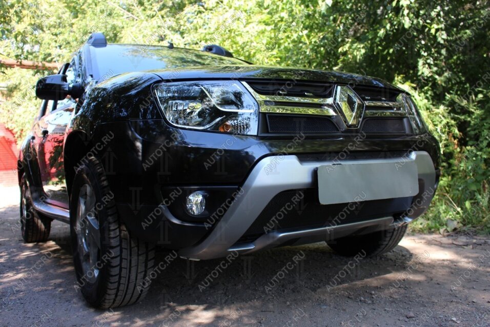 2 899 р. Защита радиатора (низ) Стрелка11 Стандарт Renault Duster HS рестайлинг (2015-2021) (черная)  с доставкой в г. Вологда