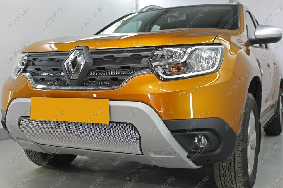3 599 р. Защита радиатора (верх, 4 части) Стрелка11 Стандарт  Renault Duster  HM (2021-2024) рестайлинг (хром)  с доставкой в г. Вологда