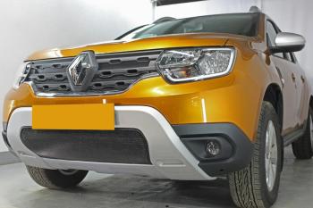 3 599 р. Защита радиатора (низ) Стрелка11 Стандарт Renault Duster HM рестайлинг (2021-2024) (черная)  с доставкой в г. Вологда. Увеличить фотографию 3