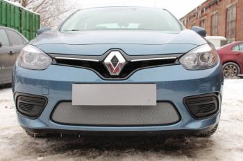 3 179 р. Защита радиатора (верх) Стрелка11 Стандарт  Renault Fluence (2012-2016) рестайлинг (хром)  с доставкой в г. Вологда. Увеличить фотографию 2