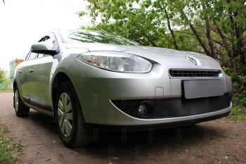 2 349 р. Защита радиатора (верх) Стрелка11 Стандарт Renault Fluence дорестайлинг (2010-2012) (черная)  с доставкой в г. Вологда. Увеличить фотографию 2