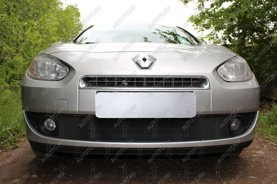 2 349 р. Защита радиатора (верх) Стрелка11 Стандарт Renault Fluence дорестайлинг (2010-2012) (черная)  с доставкой в г. Вологда