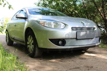 2 479 р. Защита радиатора (верх) Стрелка11 Стандарт    Renault Fluence (2010-2012) дорестайлинг (хром)  с доставкой в г. Вологда. Увеличить фотографию 2