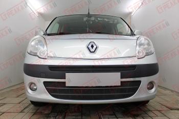 2 669 р. Защита радиатора (верх) Стрелка11 Стандарт Renault Kangoo KW0 дорестайлинг (2008-2013) (черная)  с доставкой в г. Вологда. Увеличить фотографию 2