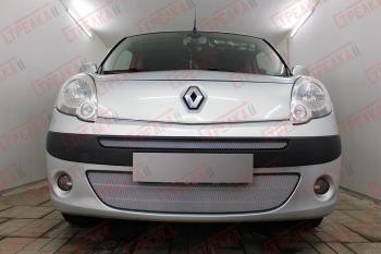 2 799 р. Защита радиатора (верх) Стрелка11 Стандарт  Renault Kangoo  KW0 (2008-2013) дорестайлинг (хром)  с доставкой в г. Вологда. Увеличить фотографию 2